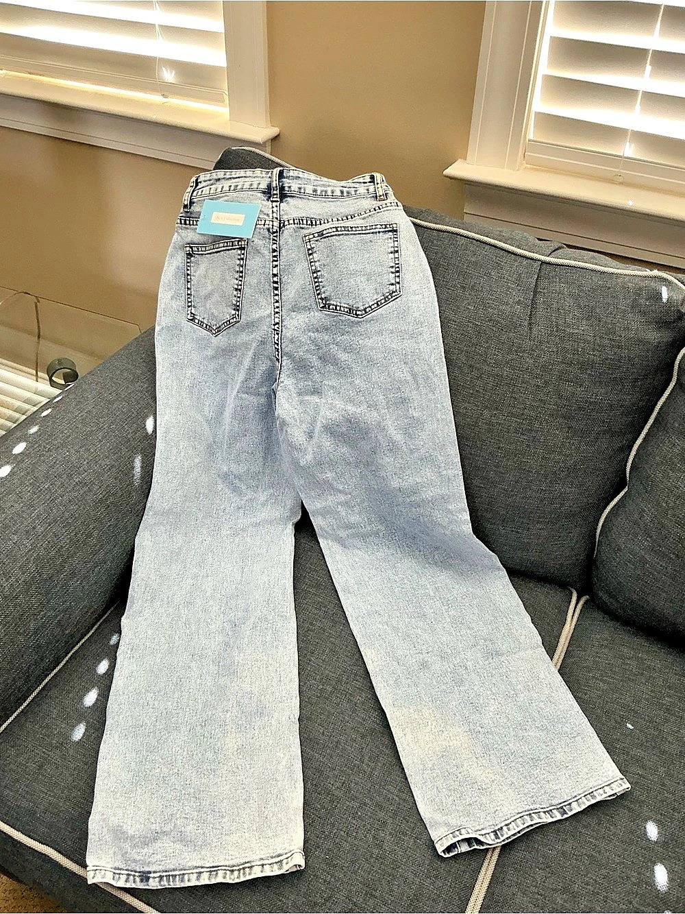 Embellished Flare Jeans in Blue Size XS NWT - Picture 3 of 7